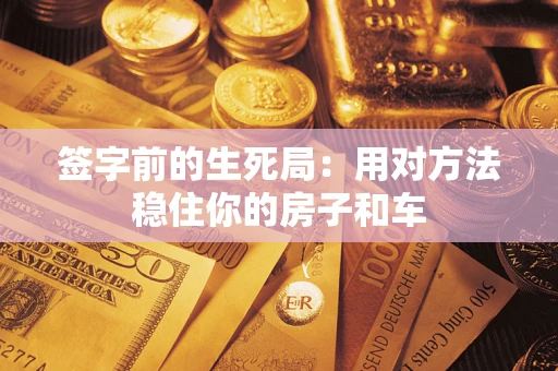 武汉签字前的生死局：用对方法稳住你的房子和车