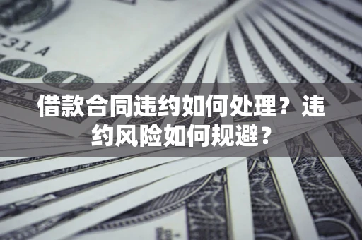 武汉借款合同违约如何处理？违约风险如何规避？