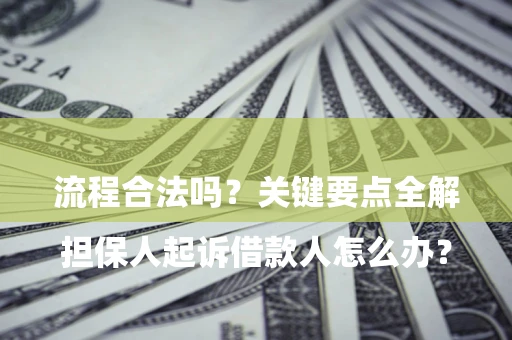 武汉

担保人起诉借款人怎么办？流程合法吗？关键要点全解析