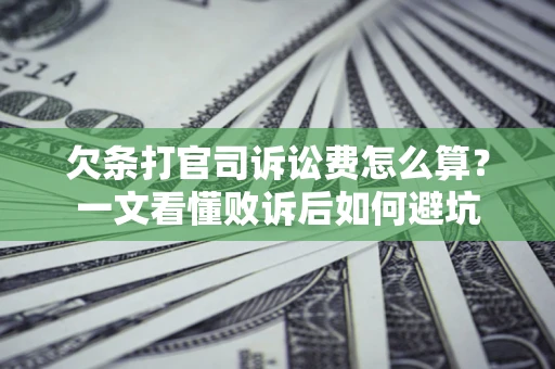 武汉欠条打官司诉讼费怎么算？一文看懂败诉后如何避坑